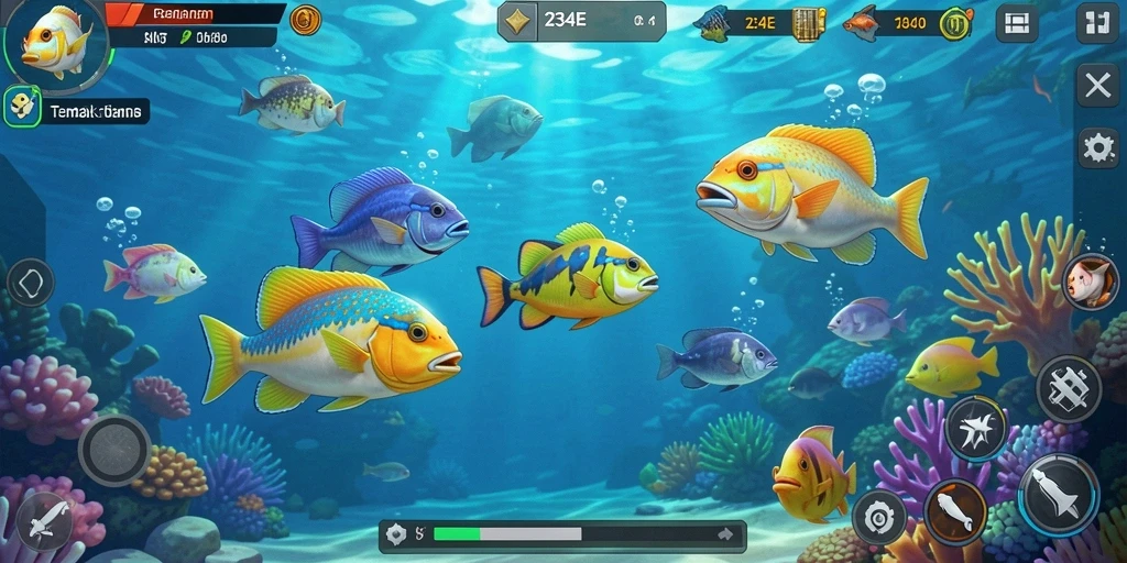 Tampilan menarik dari gameplay Tembak Ikan di 234E.