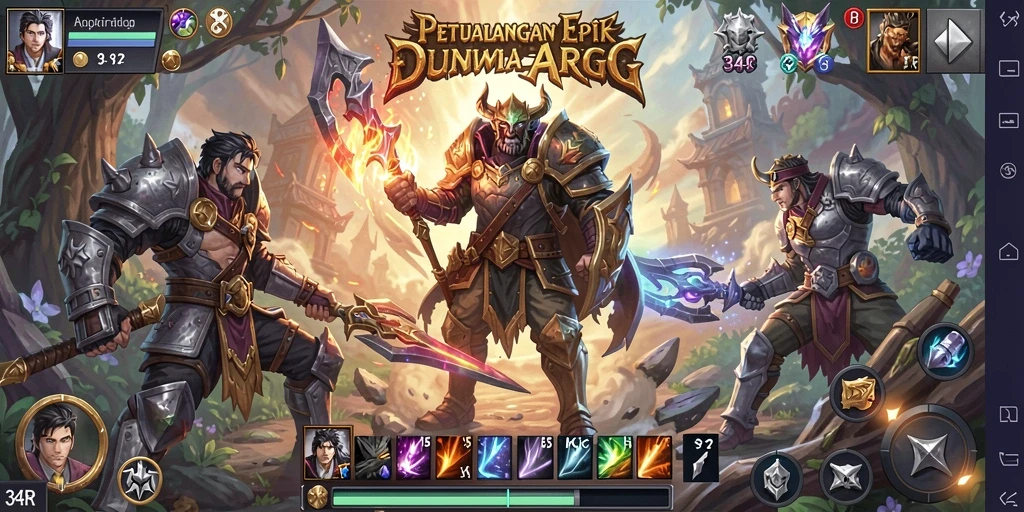 Tampilan gameplay 34R yang mendebarkan dalam aksi ARPG.
