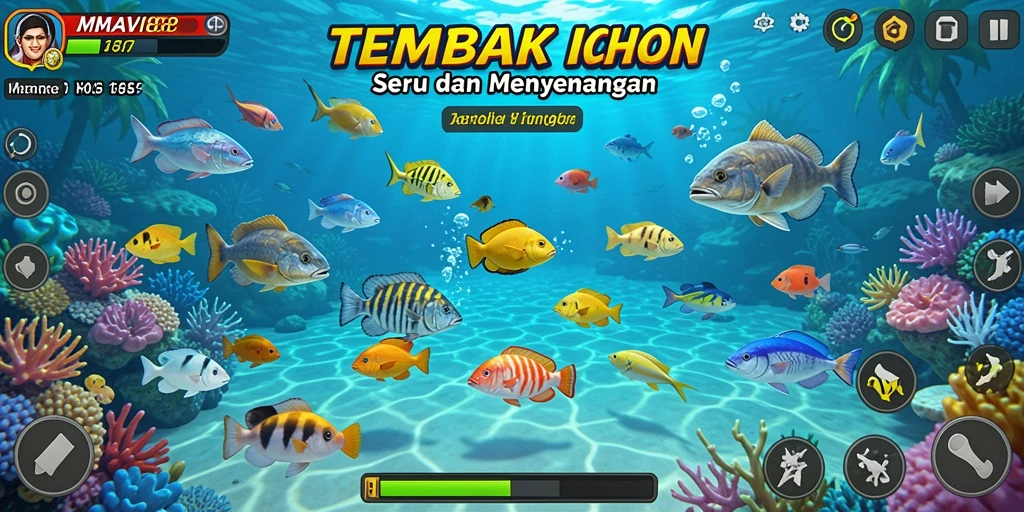 Screenshot gameplay AMAVI88 menampilkan aksi seru menangkap ikan.