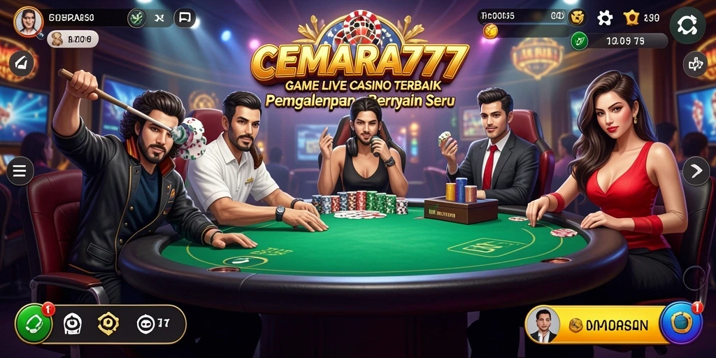 Screenshot CEMARA777 menampilkan pengalaman gameplay langsung kasino yang menarik.