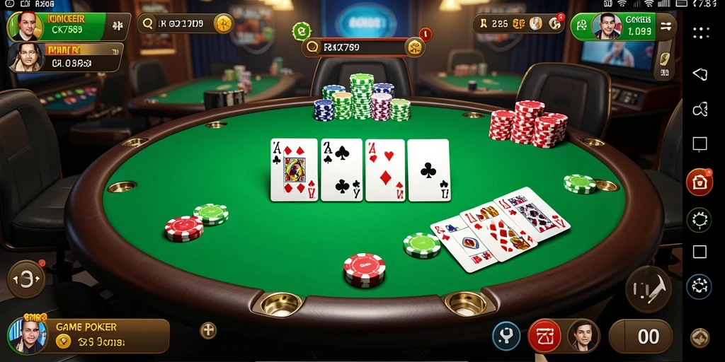 Screenshot utama CK789 menunjukkan gameplay Poker yang menarik dan menantang.