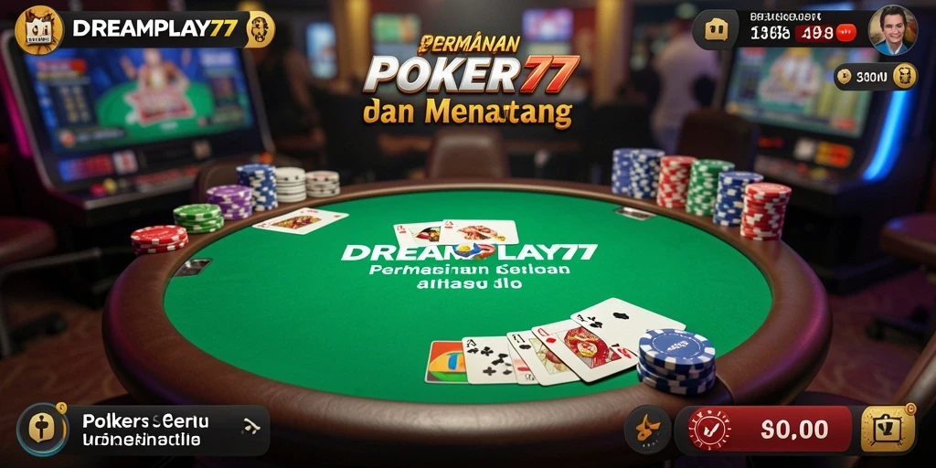 Tangkapan layar gameplay Poker dalam DREAMPLAY77 yang menampilkan aksi seru.