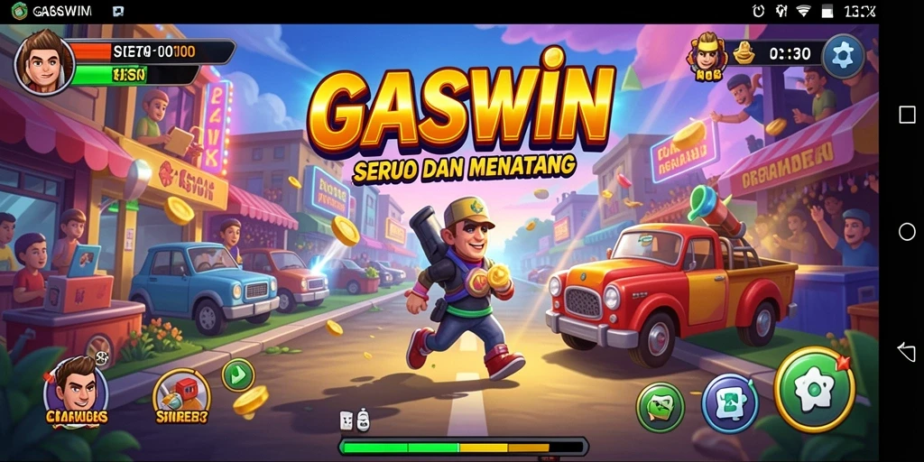Tampilan gameplay seru dari GASWIN dengan tantangan arcade.