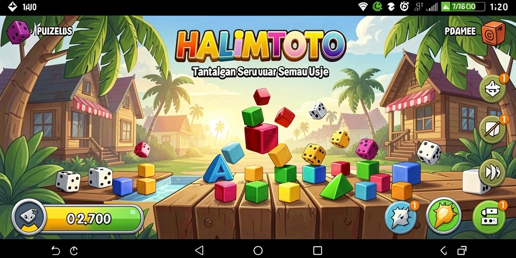 Tangkapan layar HALIMTOTO menampilkan gameplay yang penuh warna dan tantangan puzzle.