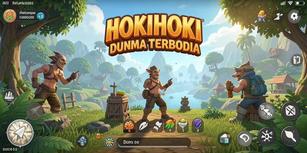 Screenshot HOKIHOKI menampilkan gameplay petualangan dunia terbuka.