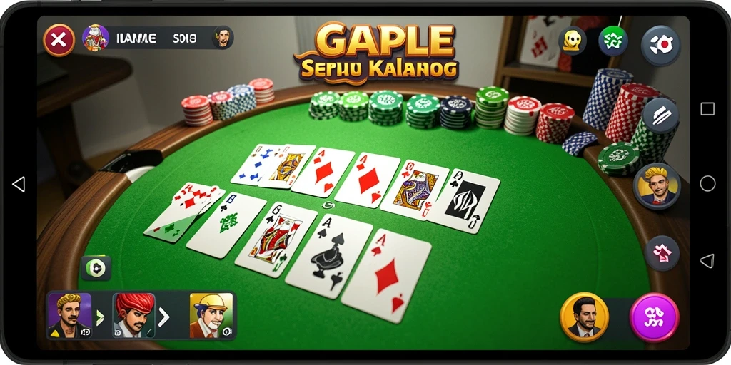 Screenshot gameplay IN22 menampilkan serunya bermain Gaple dengan teman.