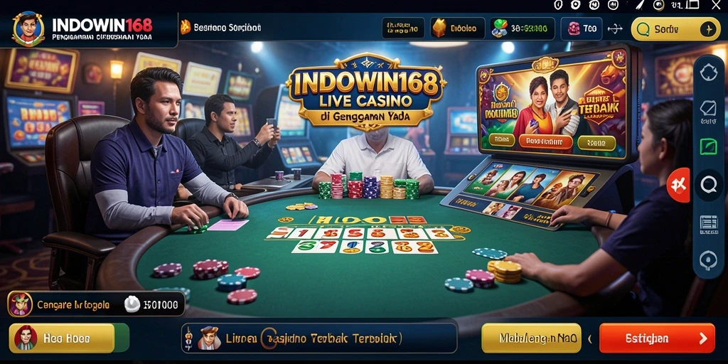 Tampilan gameplay Live Casino yang menarik dan interaktif di INDOWIN168.
