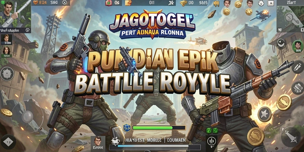 Tampilan aksi seru dalam gameplay Battle Royale JAGOTOGEL.