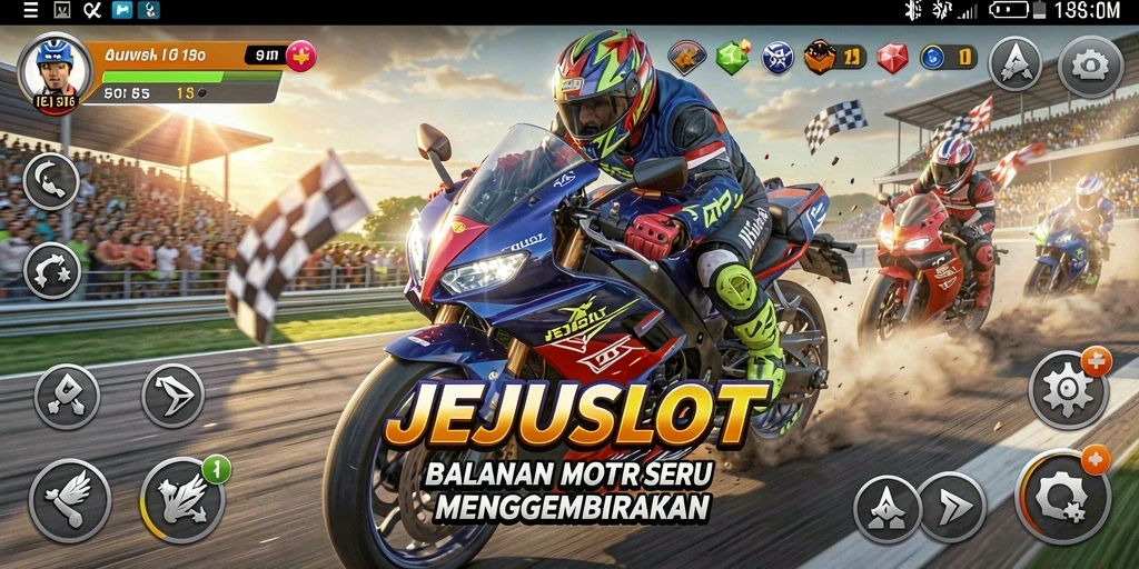 Tampilan gameplay seru di lintasan balap motor.