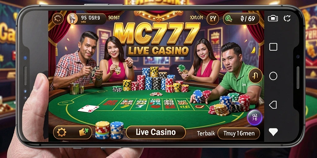 Tampilan menarik dari gameplay Live Casino di MC777 dengan dealer profesional.
