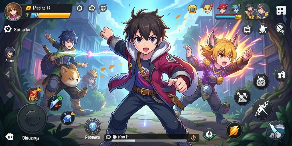 Tampilan screenshot OLX17 menampilkan aksi pertarungan karakter anime yang mendebarkan.