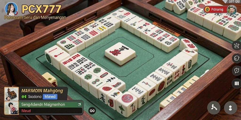 Tangkapan layar PCX777 menampilkan gameplay Mahjong yang seru dan interaktif.