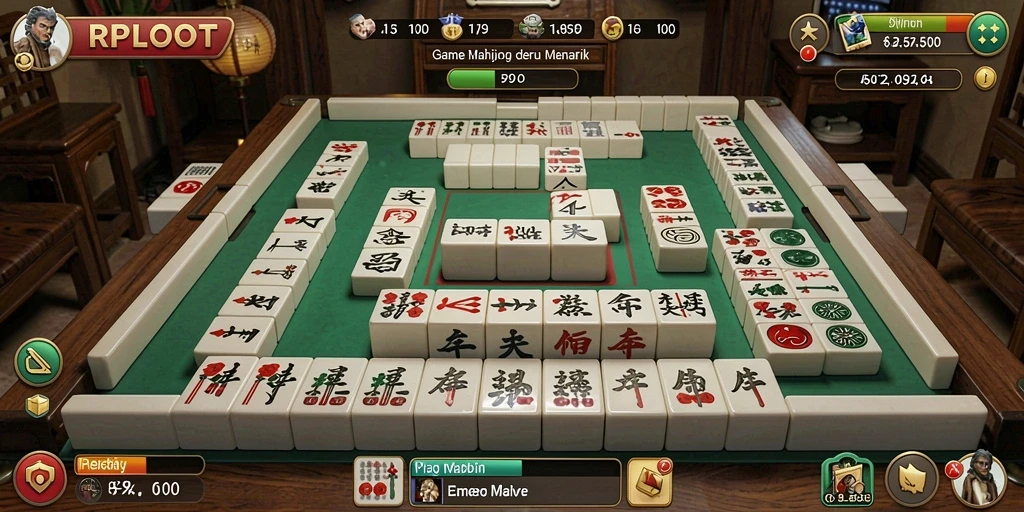 Tangkapan layar utama RPLOOT menampilkan gameplay Mahjong yang seru dan interaktif.
